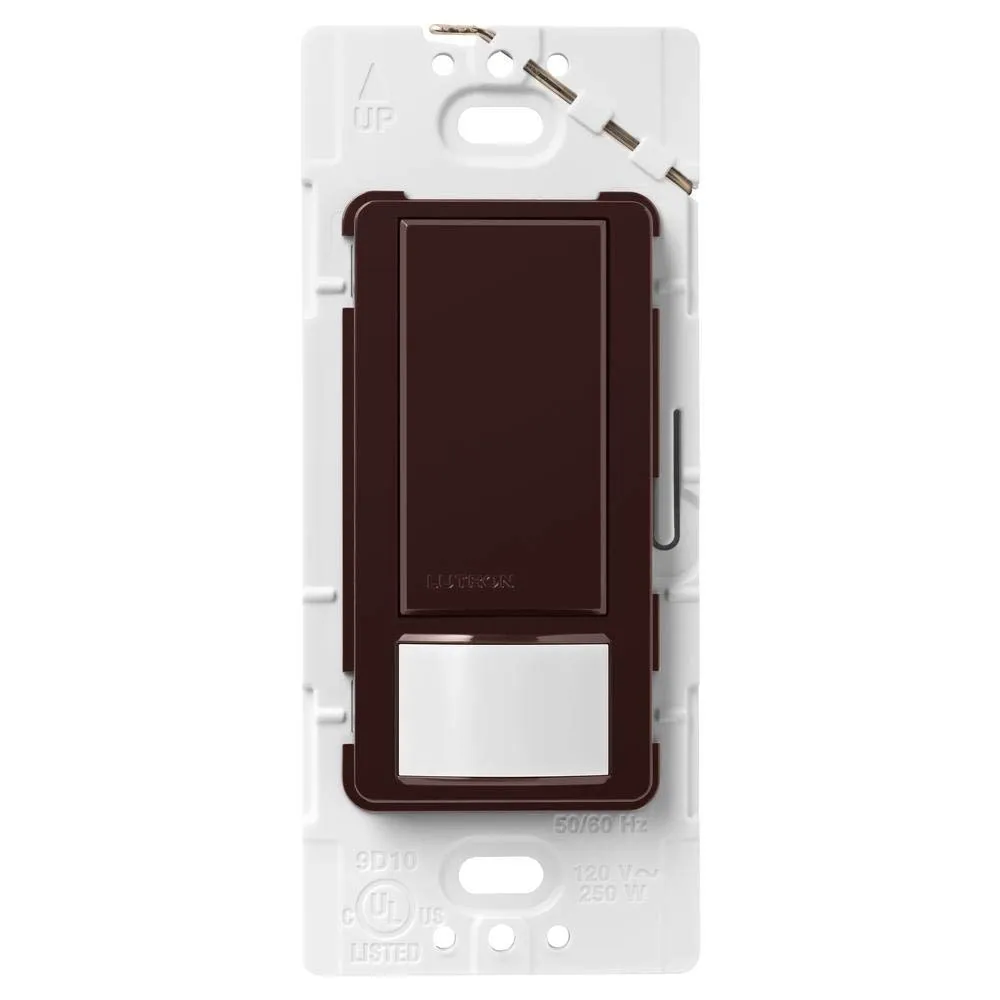 Lutron Maestro Motion Sensor Light Switch for Bathroom, Garage, Laundry Room, and Closet, for Any Light Bulbs, Occupancy and Vacancy Sensor, Single-Pole Only, No Neutral Required, MS-OPS2-BR, Brown