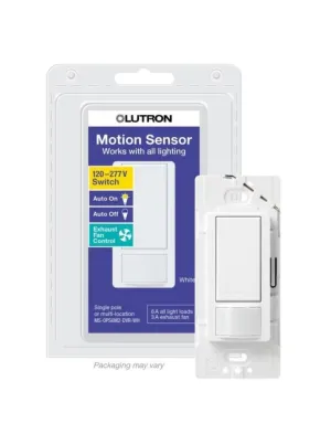 Lutron MS-0PS6M2-DVR-WH Maestro 120V - 277V Single Or Multi-Location Dimmer with Occupancy Sensor, White