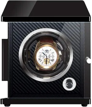 Luxury Automatic Watch Winder with 1 Winder LED Lighting Japanese Mabuchi Motor Wood Shell Carbon Fiber Pu Leather Pillow Storages Box