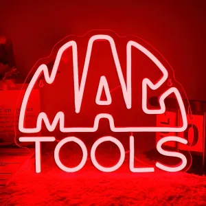 MAC Tools Neon Sign, Dimmable Garage LED Neon Lights, USB Powered LED Light for Garage Decor, Workshop Wall Art, Bright Neon Display for Man Cave, Tool Enthusiast Gift(13.3 * 11in)
