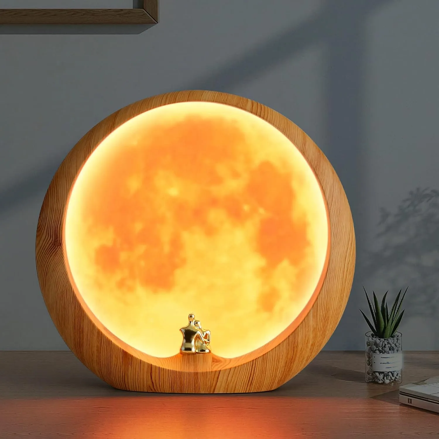mamre Moon Lamp for Living Room, Decoration Night Light, Anniversary Valentine Gifts for Him, Mr & Mrs Signs for Wedding Table Décor, Home Gift Xmas Gift, Newlywed Couples Under The Full Moon