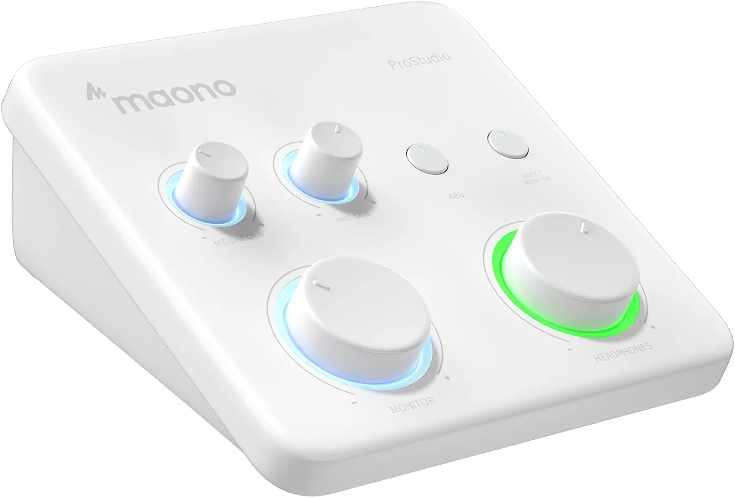 MAONO USB Audio Interface for PC: Interface with XLR Input 24-bit/192kHz Routing Software LOOPBACK ASIO Driver for Recording Music, Home-Studio, Guitar, Podcast, Streaming, DAW(PS22 Lite White)