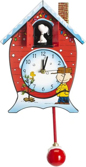 Mark Feldstein Peanuts Christmas Linus and Lucy Song Cuckoo Clock 17 x 8 x 5 inches Multicolor