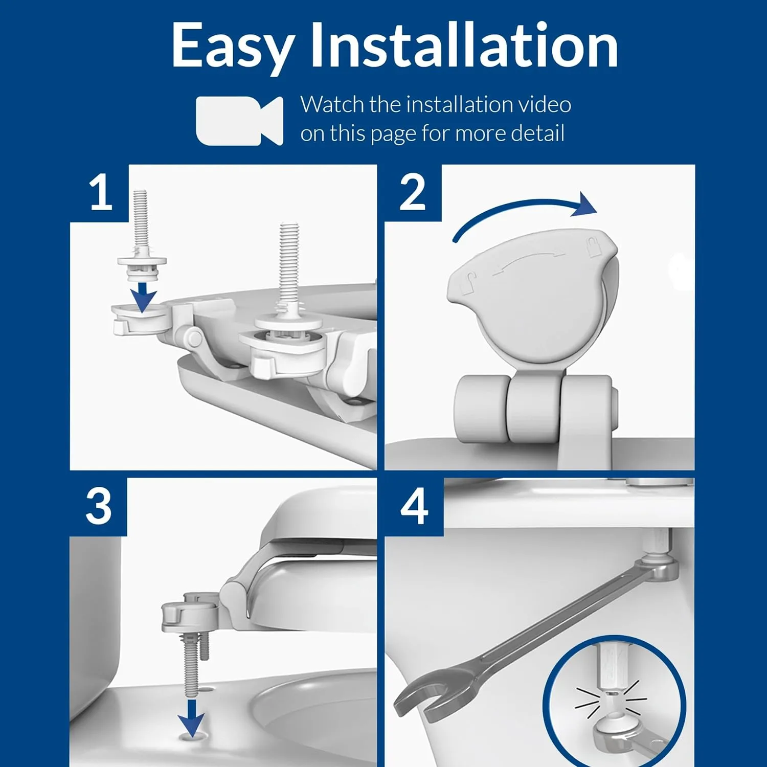Mayfair Padded Toilet Seat, Cushioned Soft Vinyl over Wood Core Seat, Secure Hinges, Easy Clean, Round, Bone