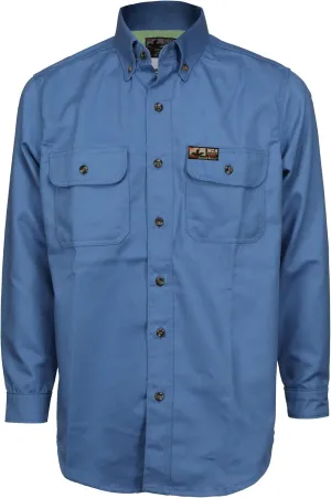 MCR Safety Summit Breeze Flame Resistant FR Long Sleeve Shirt, 7-Ounce Cotton, Vents, Men's Work Shirt, Blue, 4X-Large