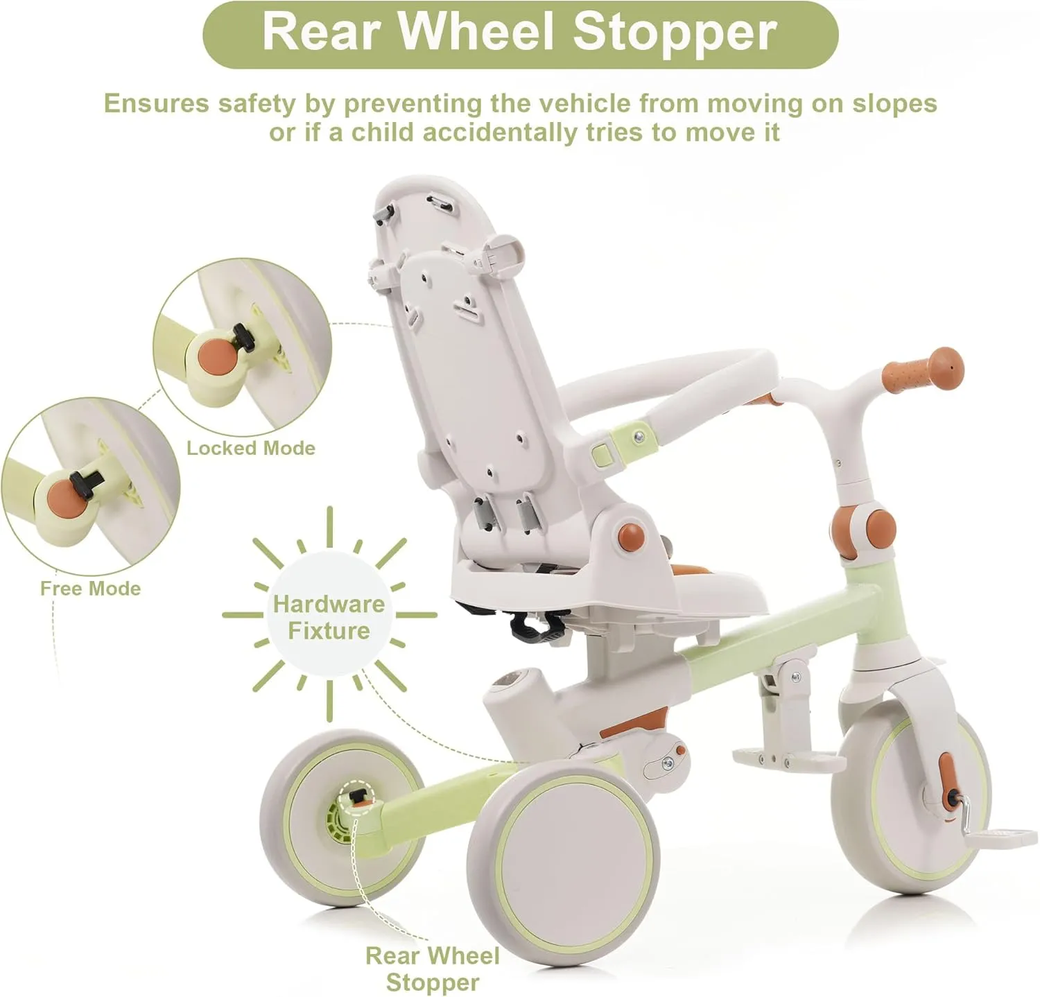 Merax Baby Trike 7-in-1 Toddler Push Bike Parent-Controlled Toddler Tricycle Detachable Footrest