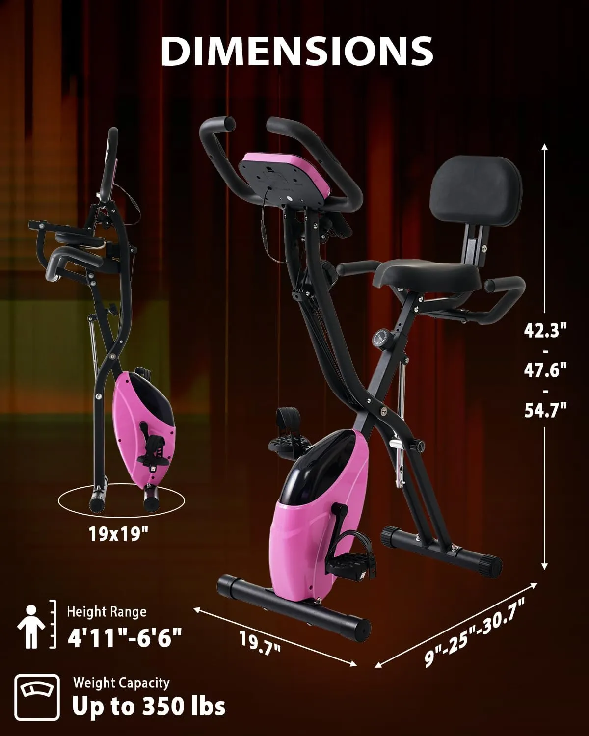Merax Exercise Bike foldable, 3 in 1 Magnetic Stationary Bike for Home with 16-Level Resistance, Fitness X-Bike Upright Indoor Cycling Bike for Home Workout 300LB Capacity