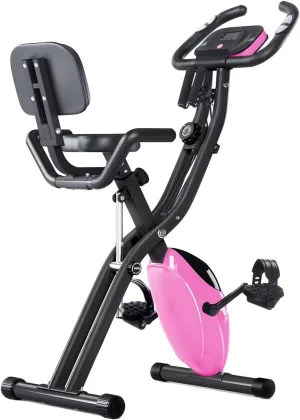 Merax Exercise Bike foldable, 3 in 1 Magnetic Stationary Bike for Home with 16-Level Resistance, Fitness X-Bike Upright Indoor Cycling Bike for Home Workout 300LB Capacity
