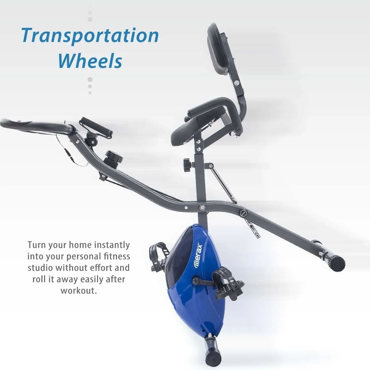 Merax Workout Bike For Home - 2 In 1 Recumbent Exercise Bike and Upright Indoor Cycling Bike Positions, 16 Level Magnetic Resistance Exercise Bike, Foldable Stationary Bike Machine, Fitness Bike