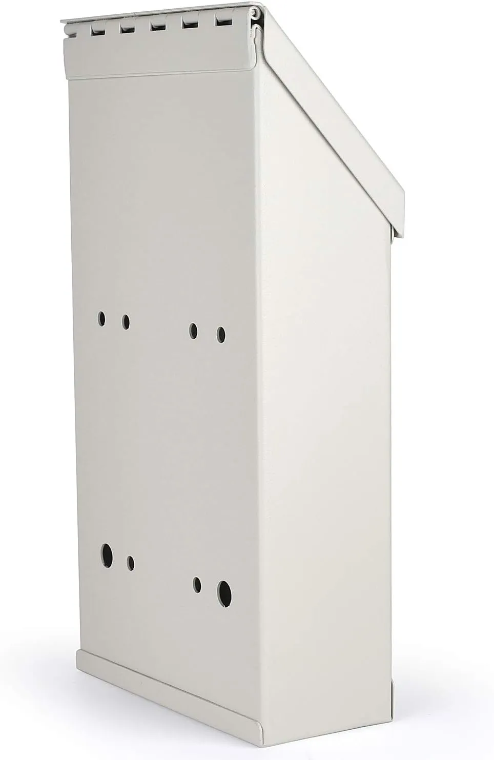 Metal Donation Box-Suggestion Box with Slot and Lock-Cash Lock Box for Money-Drop Box-Outdoor Waterproof Mailbox and Ballot Box-Comes with pre-drilled Holes for Easy Wall mounting 10 X 6 X 2.5(White)