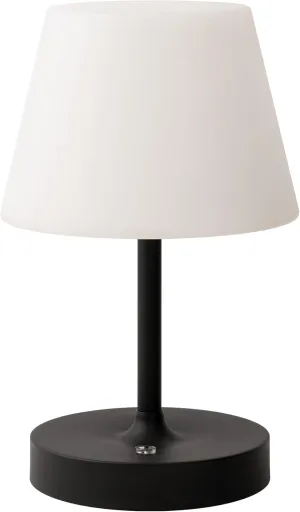 Modo LED Cordless USB-C Re-Chargeable Desk Lamp, 5200mAh Battery Operated with 3 Color Temperature 2700K-3000K-3500K and Fingertip Touch On/Off Plus Dimming in Black with White PC Shade