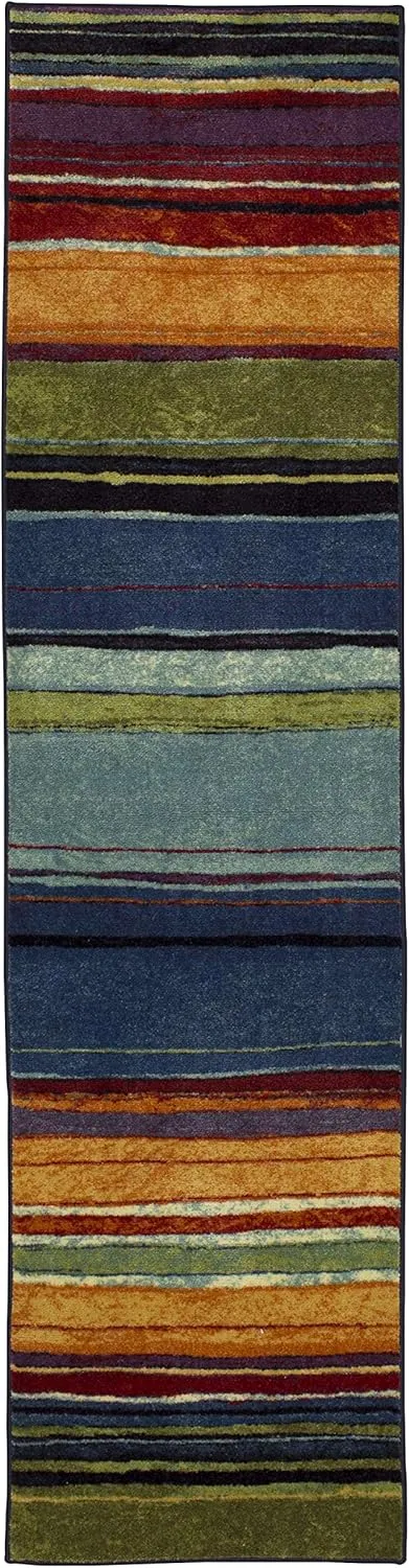 Mohawk Home Rainbow Stripe 2' x 8' Area Rug - Multicolor - Perfect for Living Room, Dining Room, Office