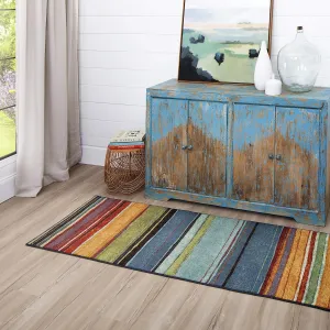 Mohawk Home Rainbow Stripe 2' x 8' Area Rug - Multicolor - Perfect for Living Room, Dining Room, Office