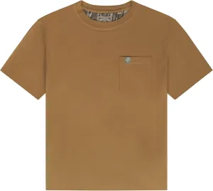 Mossy Oak Cottrell Camp Tee – 100% Cotton, Pre-Shrunk, Soft Feel Peached Fabric with Chest Pocket, 2-Way Stretch
