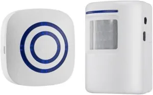 Motion Sensor Door Chime for Business, Outdoor Doorbell Kit Wireless Driveway Alert: Infrared Motion Sensor Chime with 1 Plug-in Receiver and 1 PIR Motion Sensor Detector Alert - LED Indicators
