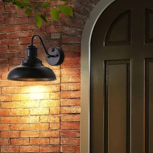 Motion Sensor Outdoor Barn Wall Light Fixtures,Black Farmhouse Gooseneck Sconce,Exterior Sensor Outdoor Barn Light Wall Lighting for Balcony,Entrance,Front Door,Porch,Garage Motion