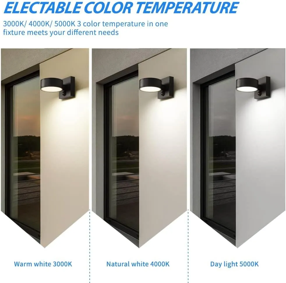 Motion Sensor Outdoor Lights, Aluminum Outdoor Wall Sconce, LED Porch Lights, 8W Outdoor Wall Light, Exterior Wall Sconce, Waterproof 3000K/4000K/5000K Wall Light for Garage Enterway