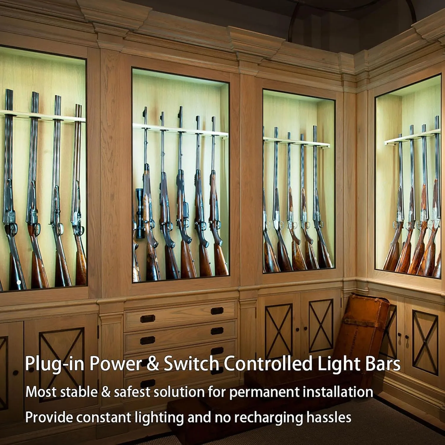 Motion Sensor Under Cabinet Lights, Plug in, Seamlessly Linkable, 6 Pcs 12 Inch Bars, Under Counter Lighting for Kitchen, Closet, Gun Safe, Shelf, Display Case, LED 5000k Daylight