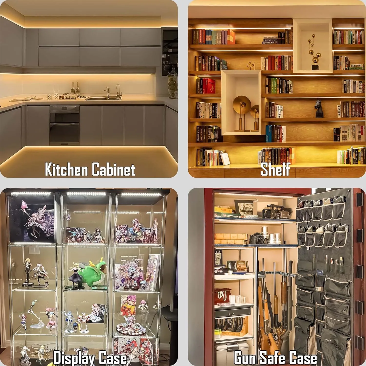 Motion Sensor Under Cabinet Lights, Plug in, Seamlessly Linkable, 6 Pcs 12 Inch Bars, Under Counter Lighting for Kitchen, Closet, Gun Safe, Shelf, Display Case, LED 5000k Daylight