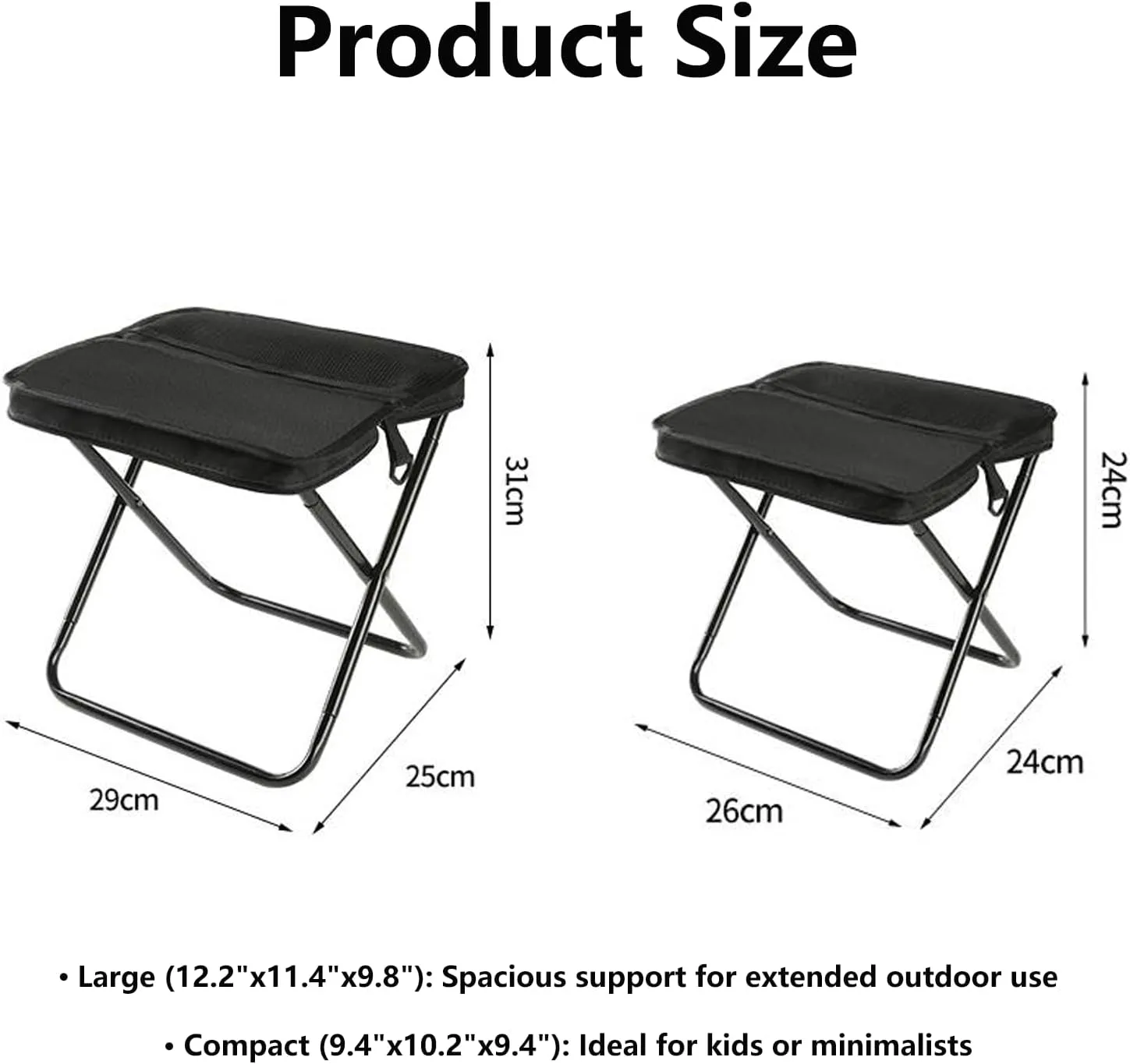 Mountaineering and Hiking Portable Stool, 1.5lbs Ultra Light Foldable,Portable Folding Camping Stool,Pocket Handbag Stools for Hiking and Fishing, to 330 Lbs (Khaki)