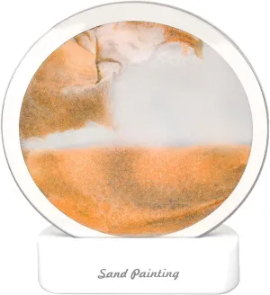Moving Sand Art Picture, Quicksand Painting Lamp, USB Falling Sand Art Sandscape Moving Sand Night Light Nightstand Lamp for Bedroom Living Room Office Desktop Toys Dynamic Art(Yellow) ( Color : Yello