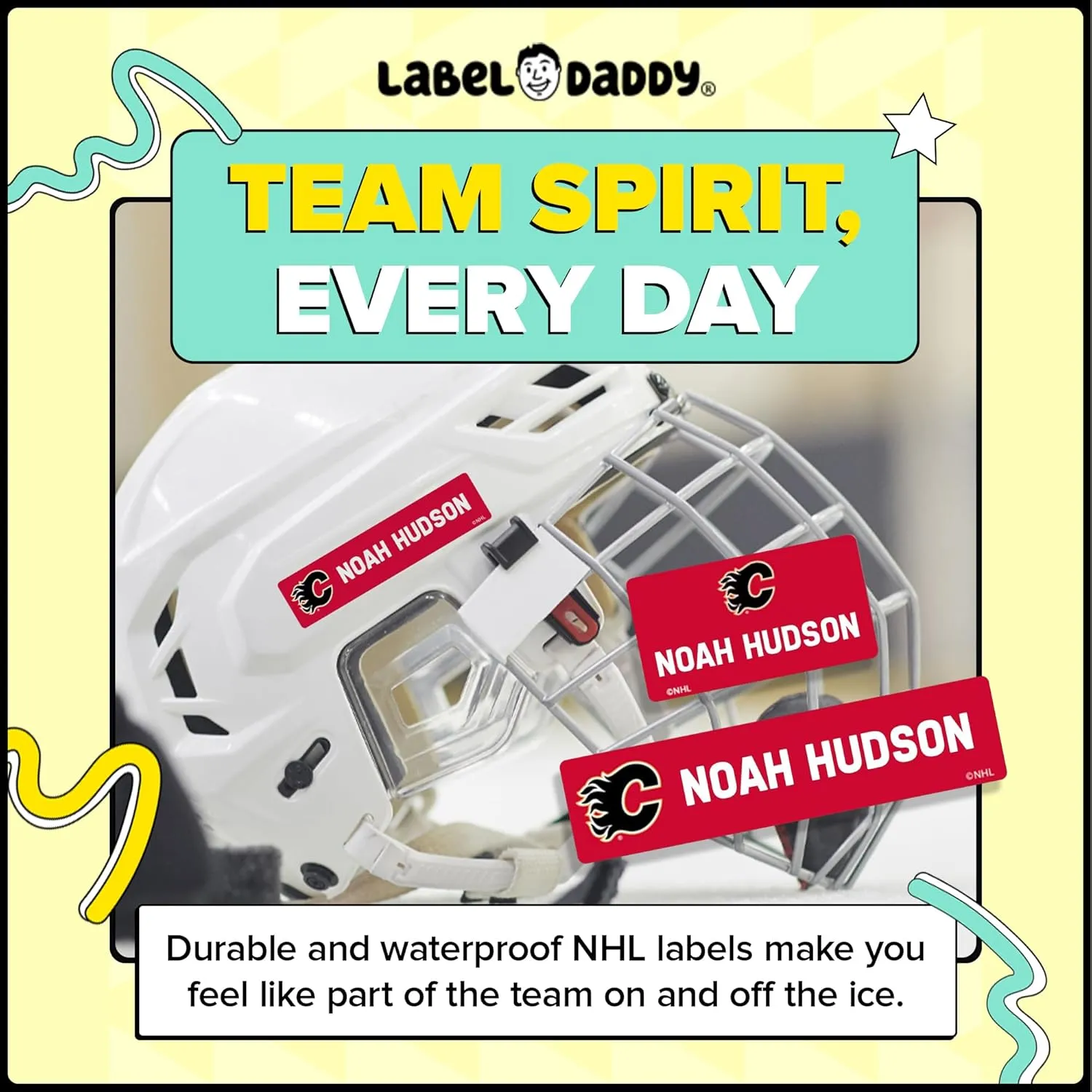 NHL Hockey Labels - Custom Peel and Stick, Waterproof Labels - Great for Organization, Sports, School, Day Camp Labels - 155 Pack (Toronto Maple Leafs)