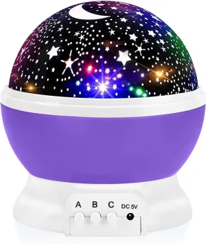 Night Light for Kids, Toys for 3 4 5 6 7 8 Year Old Boys Girls, Star Projector 360 Degree Rotation - 4 LED Bulbs 12 Light Color Changing with USB Cable, Romantic Gifts for Men Women Children