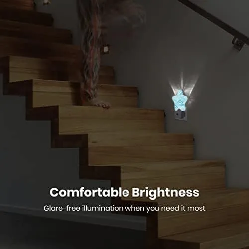 Night Light Plug-in into Wall Dusk to Dawn Smart Sensor White Led Nightlight for Bedroom Bathroom Kitchen Hallway Stairs Energy Efficient Decor Desk Lamp Beach Decor