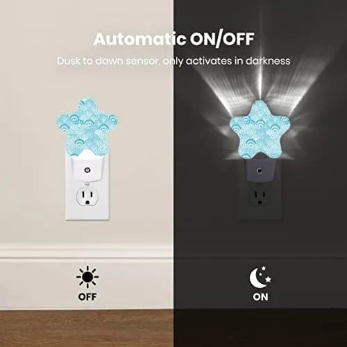 Night Light Plug-in into Wall Dusk to Dawn Smart Sensor White Led Nightlight for Bedroom Bathroom Kitchen Hallway Stairs Energy Efficient Decor Desk Lamp Beach Decor
