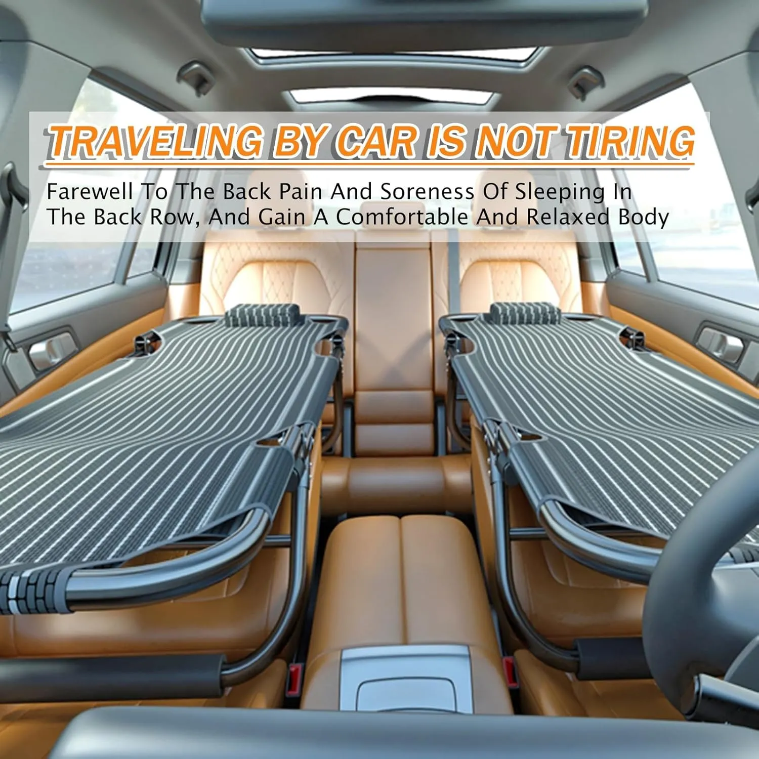 Non-Inflatable Car Mattress, Portable Folding Camping Cot Car Trave Bed,Outdoor Camping Bed,Easy to Clean,Suitable for The Rear Seat of Most Cars,Office Outdoor Camping Bed