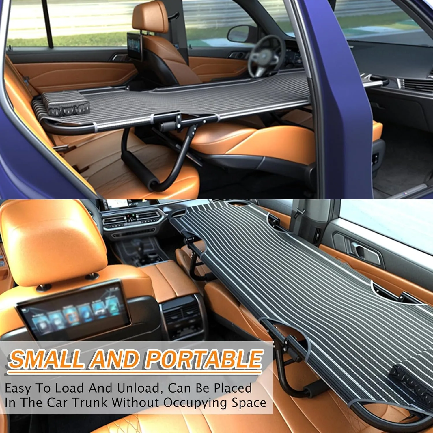 Non-Inflatable Car Mattress, Portable Folding Camping Cot Car Trave Bed,Outdoor Camping Bed,Easy to Clean,Suitable for The Rear Seat of Most Cars,Office Outdoor Camping Bed