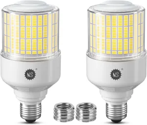 NS Motion Sensor Light Bulbs 2-Pack, 70W LED Corn Lights Bulbs with 8800LM, IP67 Waterproof, E26/E39 Base, 90 CRI, 360° Beam for Porch, Garage,Non-Dimmable, Flood Lights (5000K Daylight)