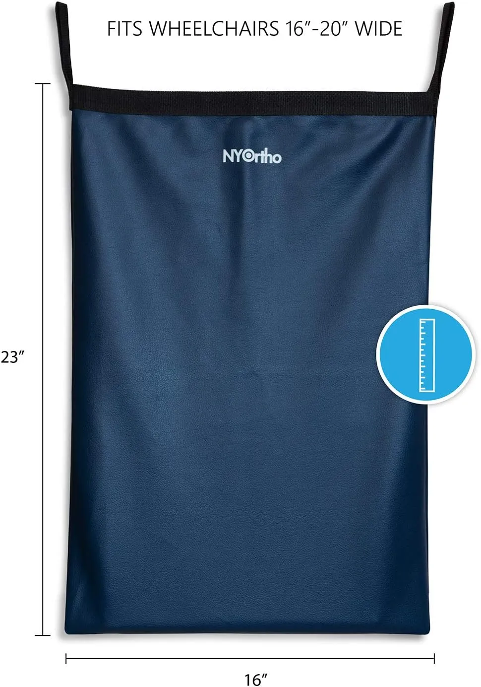 NYOrtho Wheelchair Foot-Rest Extender Elevating Pad - Leg Cushion Protector   Carrying Bag | Secures Easily with Quick-Release Strap Seat Widths 16" - 20"   Carrying Bag, 2" Foot Platform