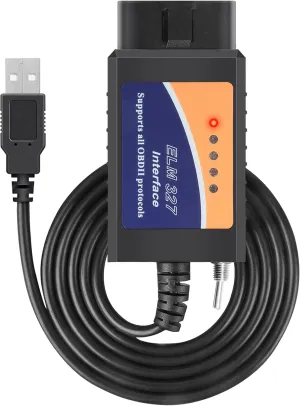 OBD2 Scanner,Car Accessories ELM327 OBD2 USB Adapter for Windows,Car Code Reader Check Engine Light Diagnostic Scan Tool Coding Tool with MS-CAN/HS-CAN Switch,Fits Most Cars