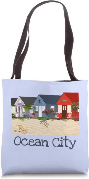 Ocean City Coastal Beach Condo House Cottages Home Rental Tote Bag