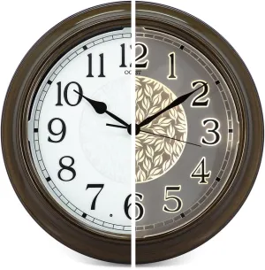 OCEST 15 Inch Indoor Outdoor Clock Waterproof, Silent Metal Large Outdoor Clock Glow in The Dark, Battery Operated Decor for Garden Pool Patio Porch