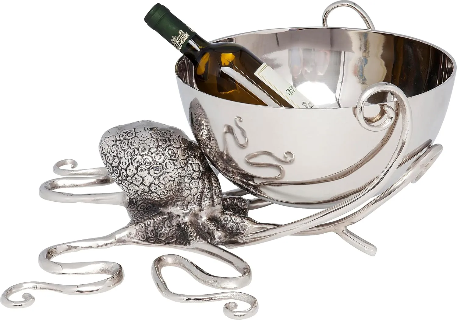Octopus Wine Cooler, Aluminium, Silver
