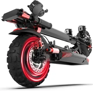Off-Road Electric Scooter Adults, 48V-18AH Motor & Battery, 11" All-Terrain Tires, Dual Suspension with Seat, 34 MPH Max Speed