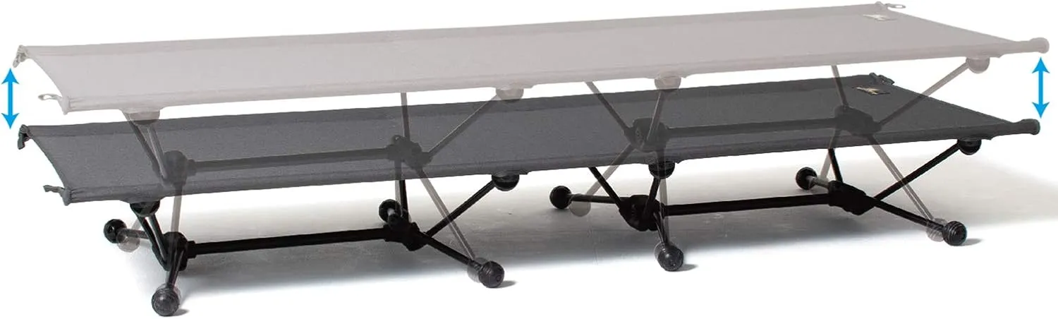 ogawa 1984 Outdoor Camping Bed, High & Low Cot Wide, 2 Height Levels, Charcoal Gray, 75.2 x 28.0 x 16.5 inches (191 x 71 x 42/25 cm)