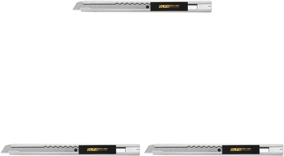 OLFA 9mm Stainless Steel Utility Knife (SVR-1) - Multi-Purpose Retractable Precision Knife w/Snap-Off Blade, Replacement Blades: Any OLFA 9mm Blade (Pack of 3)