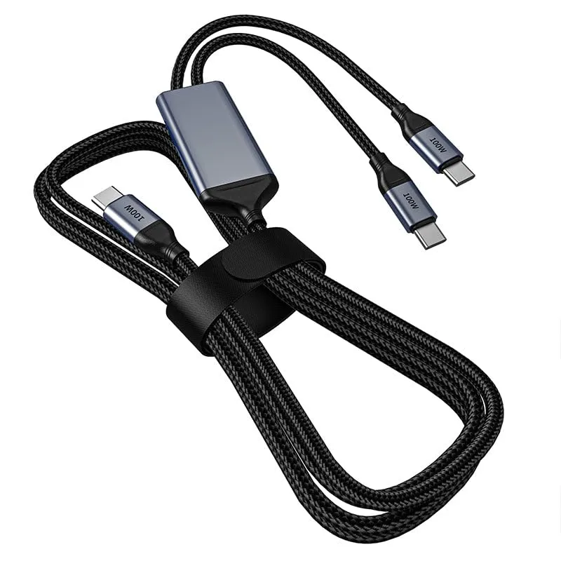 OMNIHIL 3.2FT USB-C Splitter Cable Compatible with TrustFire MC5 Tactical Flashlight