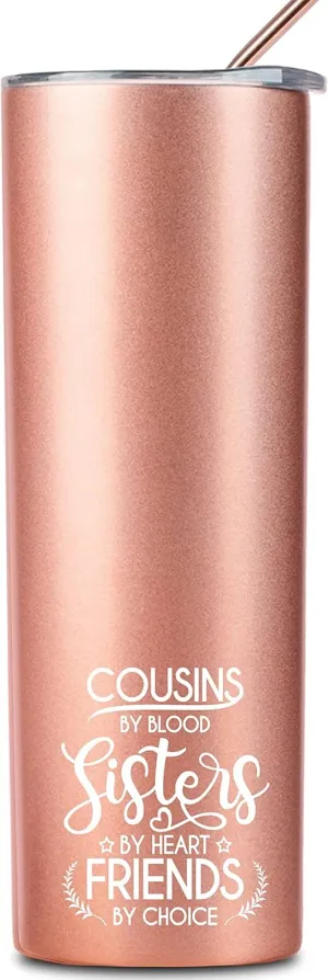 Onebttl Cousin Gifts, 20oz Insulated Stainless Steel Tumbler with Lid, Gift for Cousins at Birthday Bday