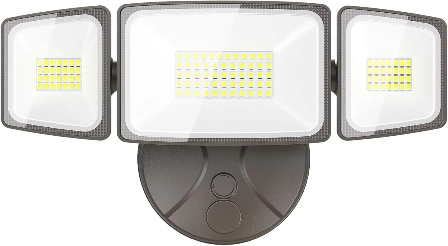 Onforu 60W Flood Lights Outdoor, 6000LM Brightness Security Lights Switch Controlled, 3 Adjustable Heads, IP65 Waterproof, 6500K Wall Mount Exterior LED Flood Light