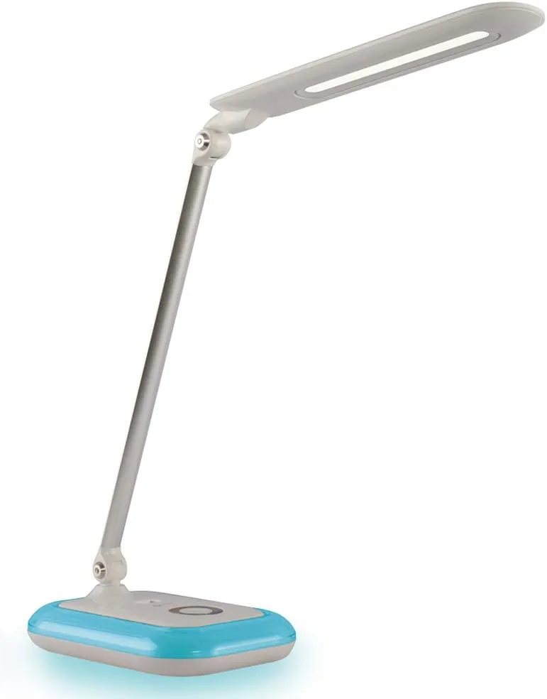 OttLite Glow LED Desk Lamp with USB Charging Port - Portable, Adjustable, Desk Light,White