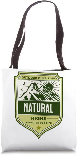 Outdoor guys nature loving camping hiking mountain adventure Tote Bag
