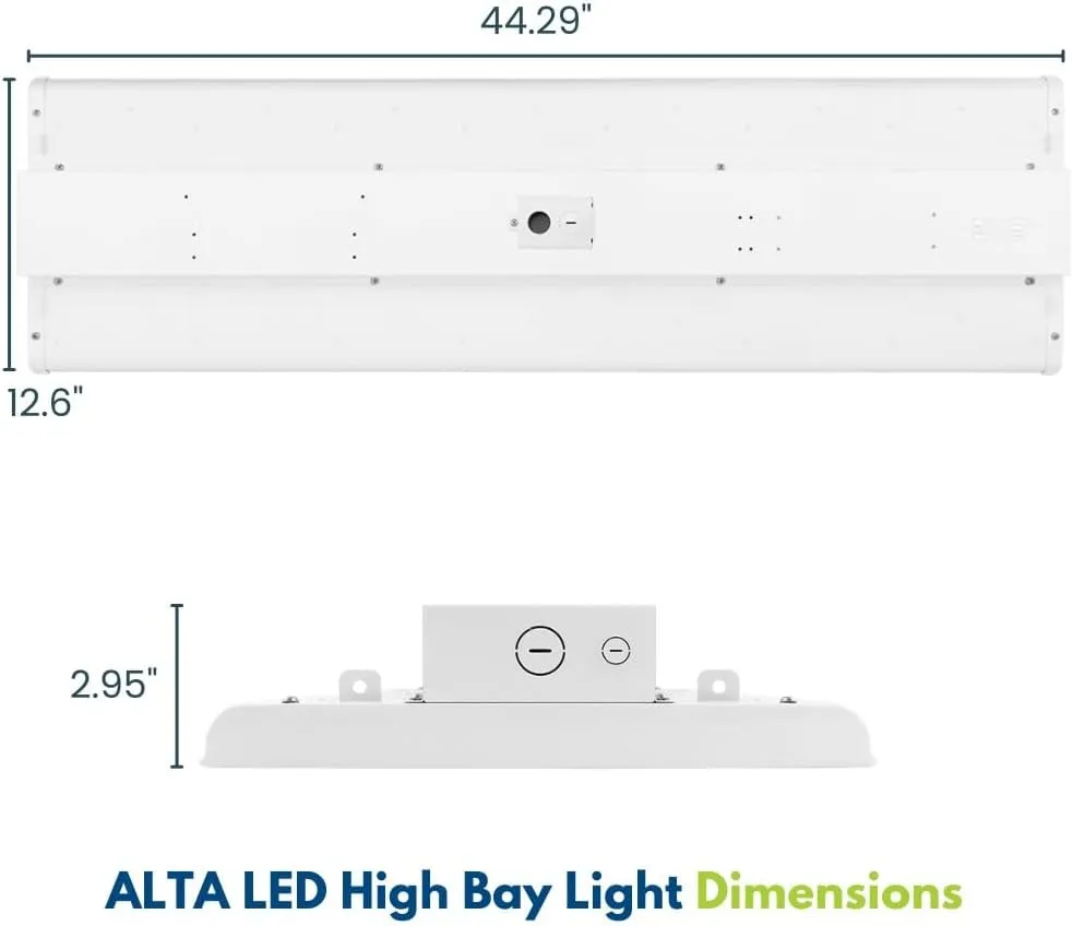 Pack of 2 ALTA LED High Bay Light - 4FT - 225W/195W/175W - 37,600 Lumens - 5000K/4000K Selectable - 120-277V - 600W Metal Halide Equal