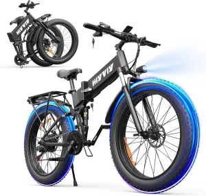 Peak 2250W Full Suspension Folding Electric Bike for Adults, 26" Fat Tire Mountain Electric Bicycle, Equipped with 48V 15.6 AH Battery, for speeds of up to 35 MPH & Range of 30-45 Miles