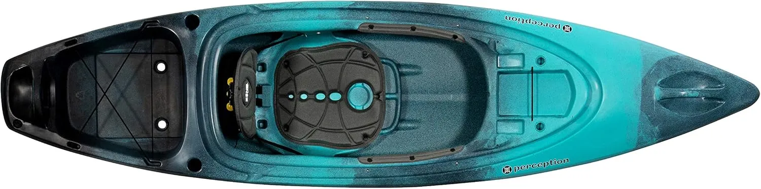 Perception Sound 9.5 | Sit Inside Kayak for Fishing and Fun | Two Rod Holders | Large Rear Storage | 9' 6"