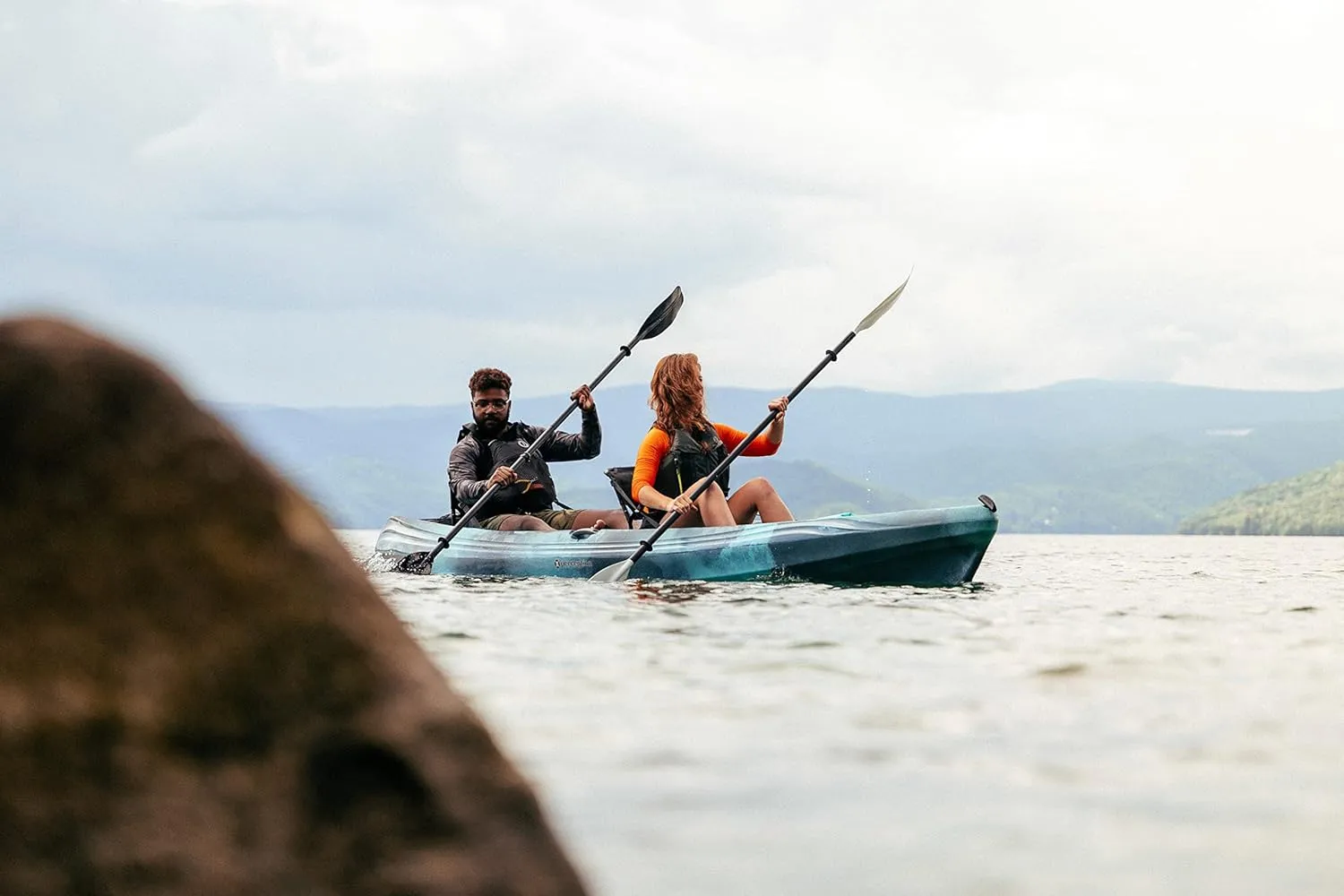 Perception Tribe 13.5 Sit on Top Tandem Kayak for All-Around Fun Large Rear Storage with Tie Downs