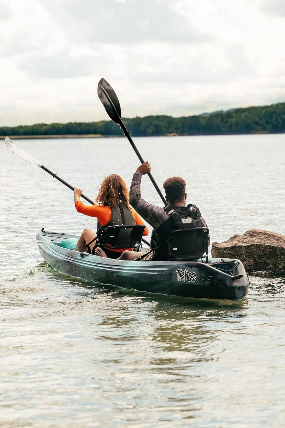 Perception Tribe 13.5 Sit on Top Tandem Kayak for All-Around Fun Large Rear Storage with Tie Downs